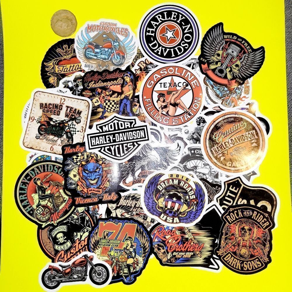 50pc Brand New Waterproof Bikers Harley Davidson stickers